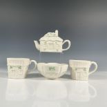 4pc Belleek Pottery Porcelain Kitchenware, Shamrock