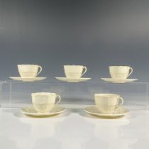 10pc Belleek Pottery Porcelain Cup and Saucer Set, New Shell