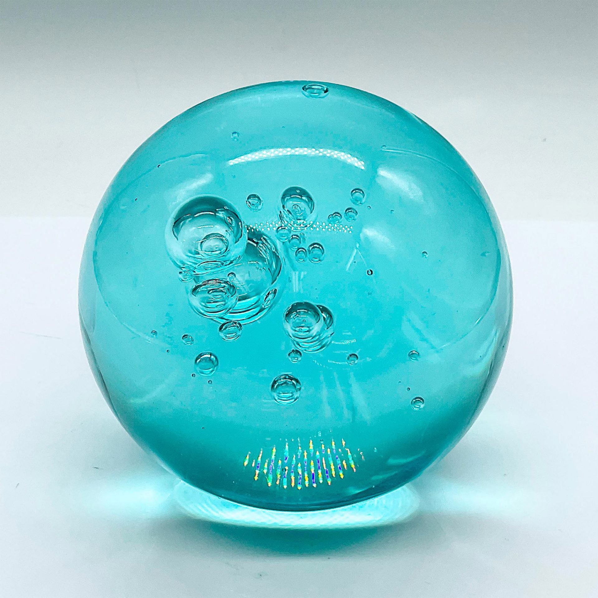 Mexican Glass Blue Orb Paperweight