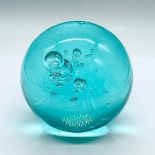 Mexican Glass Blue Orb Paperweight