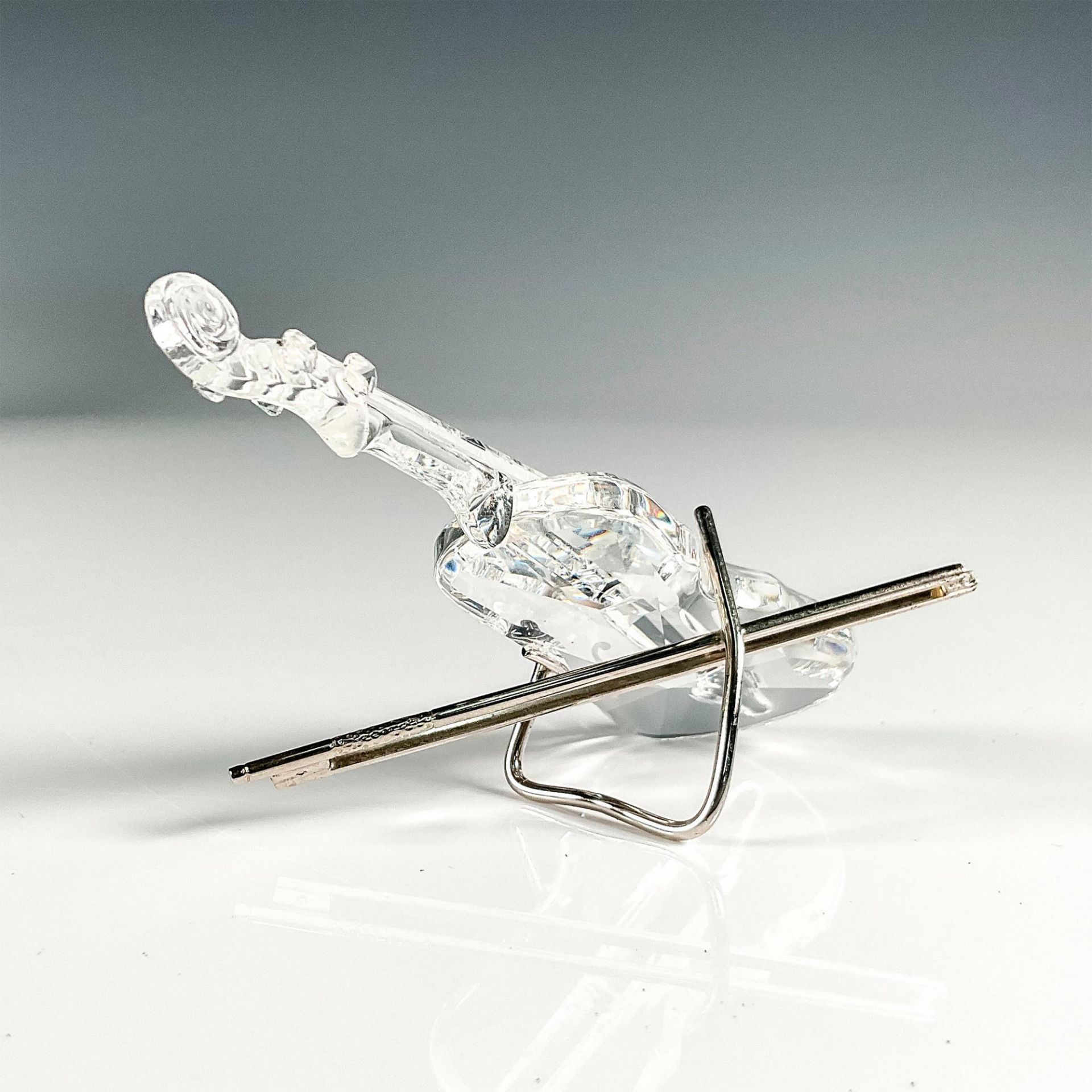 2pc Swarovski Crystal Figurine, Violin with Bow and Stand - Image 2 of 4