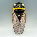Vintage Louis Sicard French Cicada Wall Pocket, Signed