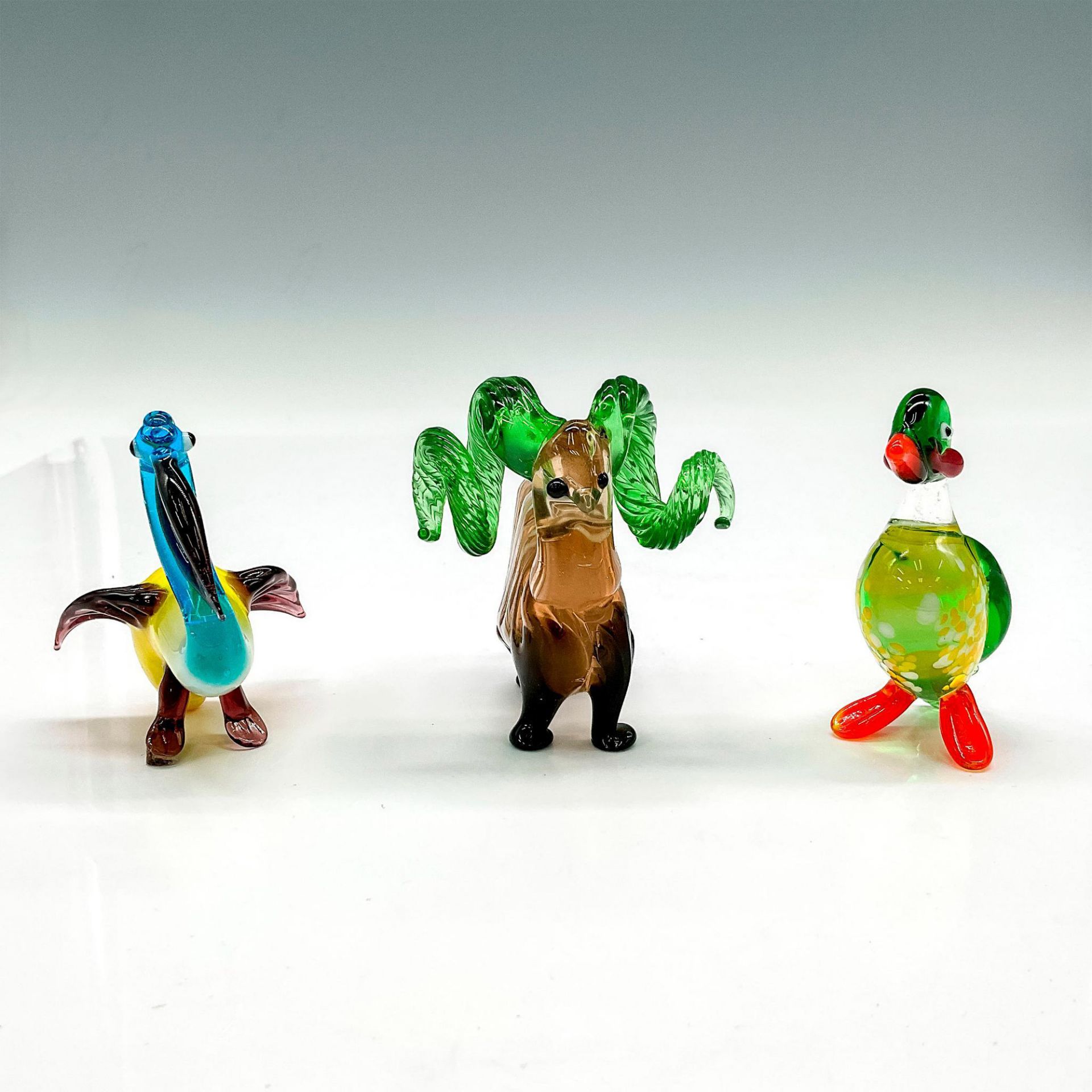 3pc Hand-blown Art Glass Figurines