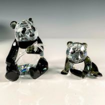 Swarovski Crystal Figurines, Panda Mother and Cub