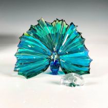 Swarovski Crystal Figurine, Arya Peacock and Plaque