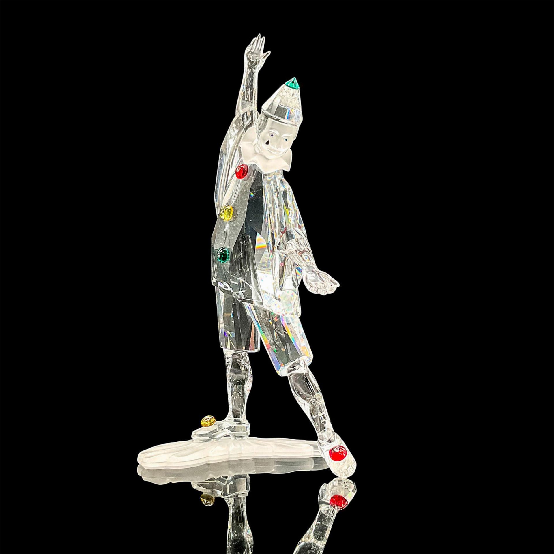 3pc Swarovski Crystal Figurine, Pierrot, Base + Plaque - Image 3 of 4