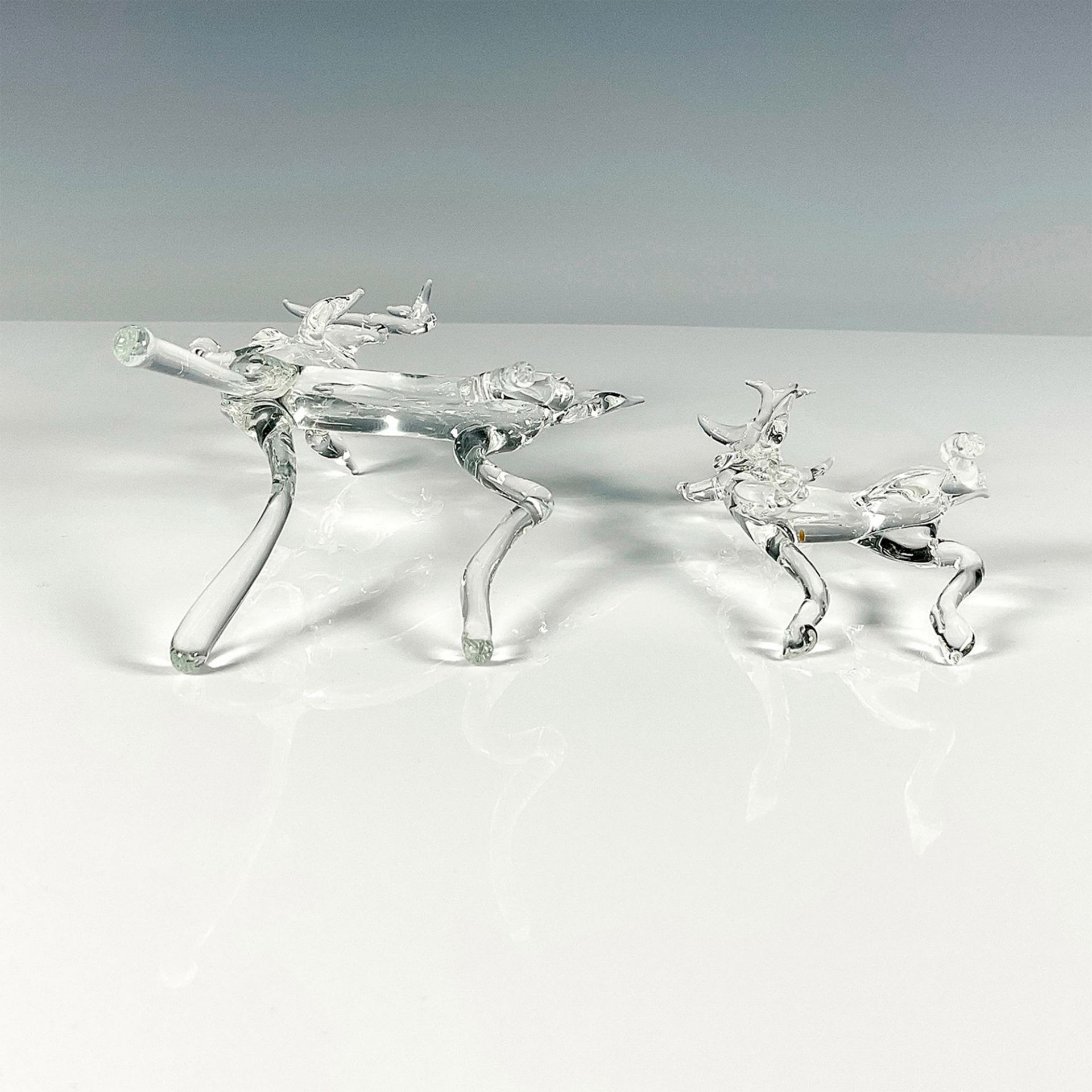 Pair of Clear Glass Rudolph Figurines - Bild 3 aus 3