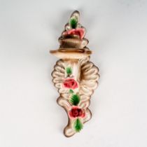 Vintage Capodimonte Candle Sconce Yellow and Red Roses