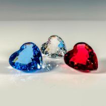 3pc Swarovski Crystal Color Heart Paperweights