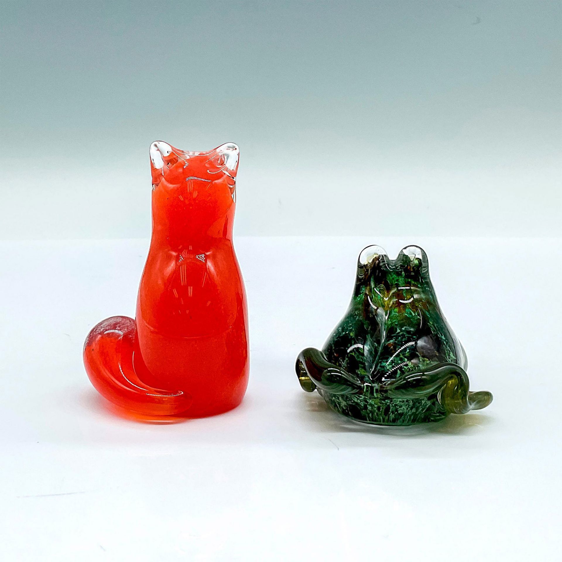 2pc Paul Miller Langham Glass Animal Figurines, Signed - Image 2 of 3