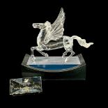 3pc Swarovski Crystal Figurine, The Pegasus, Base + Plaque