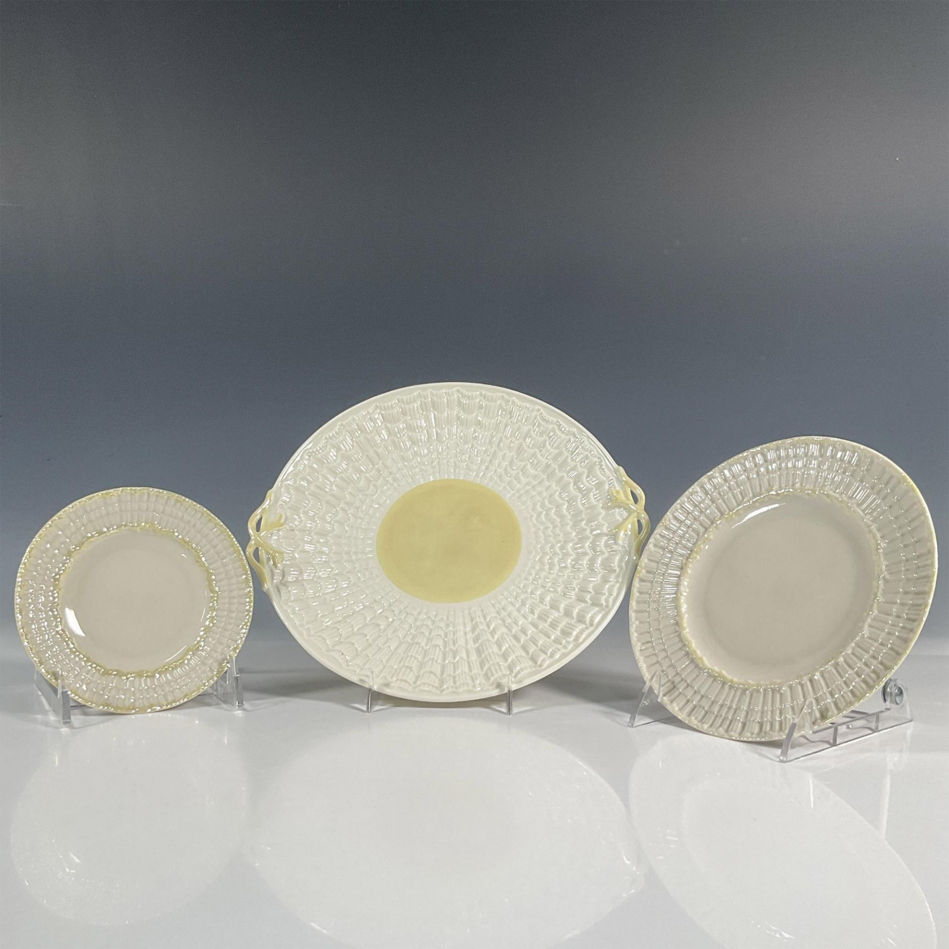 6pc Belleek Pottery Porcelain Tableware, Tridacna Pink - Bild 7 aus 8