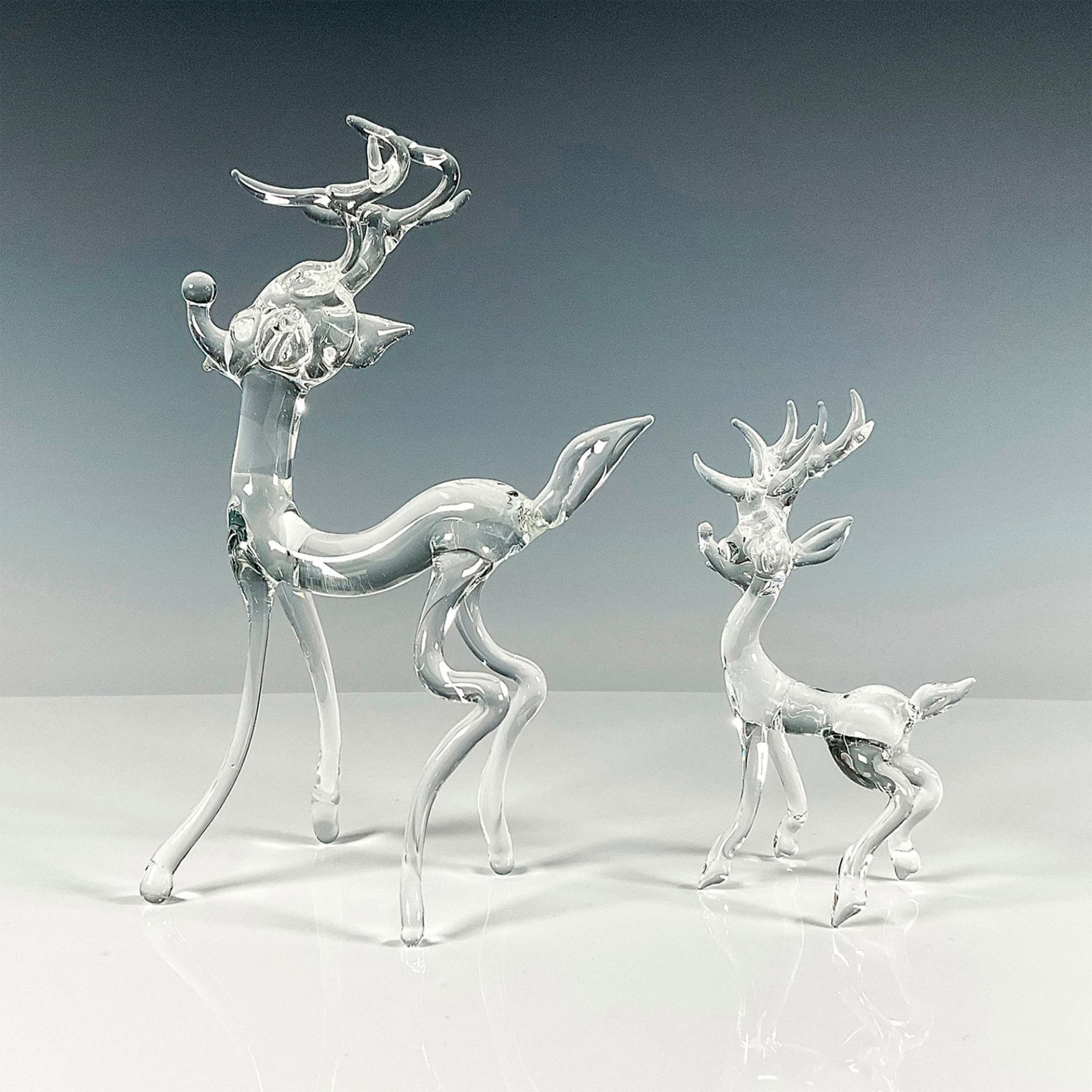 Pair of Clear Glass Rudolph Figurines - Bild 2 aus 3