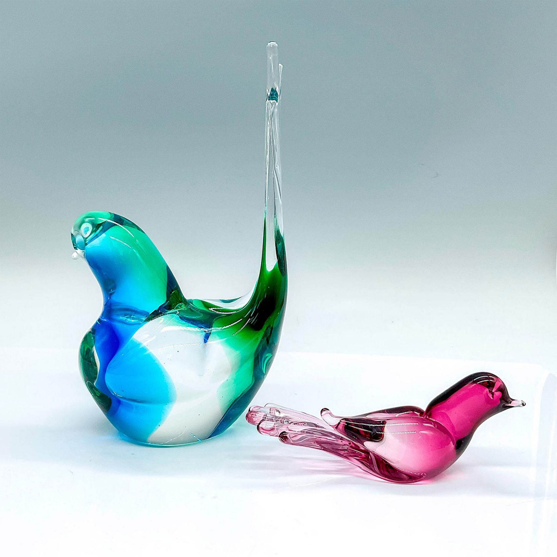 2pc Murano Glass Bird Figurines - Bild 2 aus 3