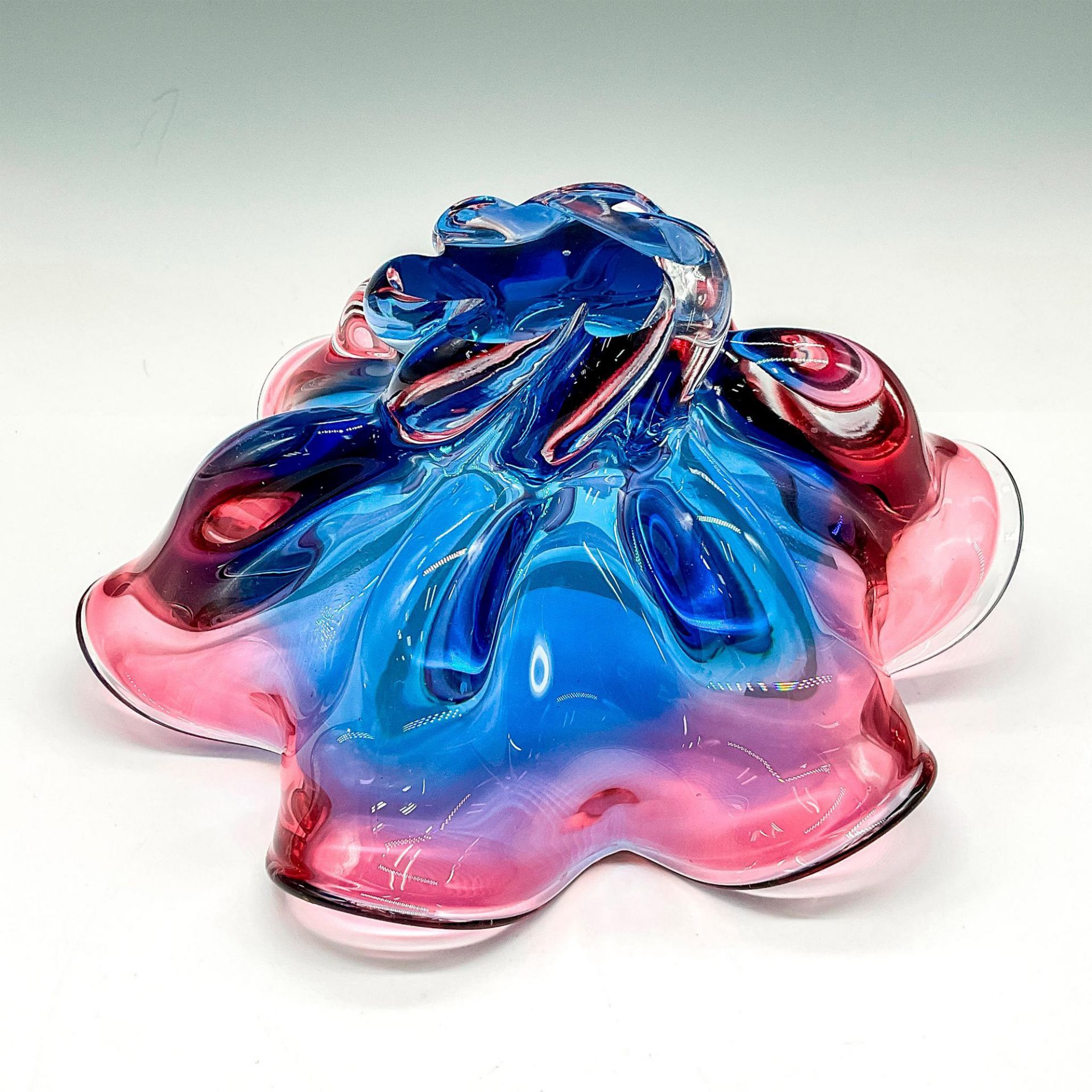 Murano Style Handmade Glass Compote Bowl - Image 3 of 3