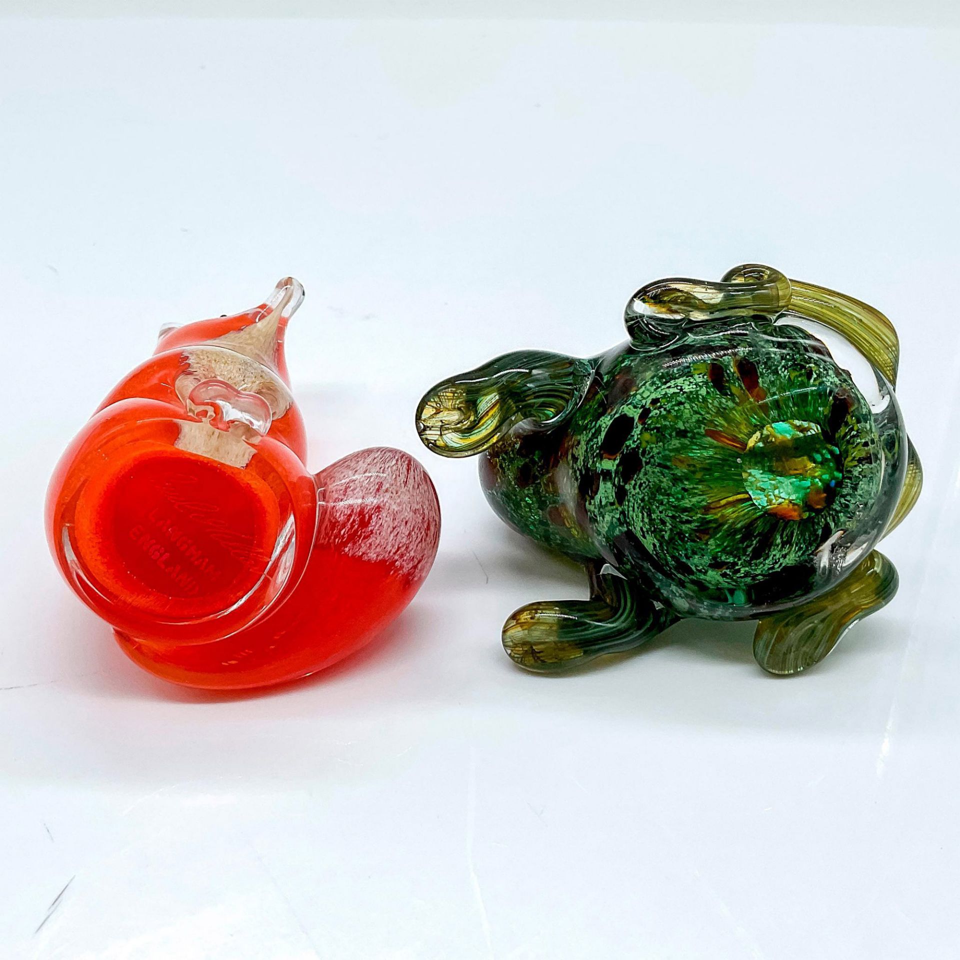 2pc Paul Miller Langham Glass Animal Figurines, Signed - Image 3 of 3