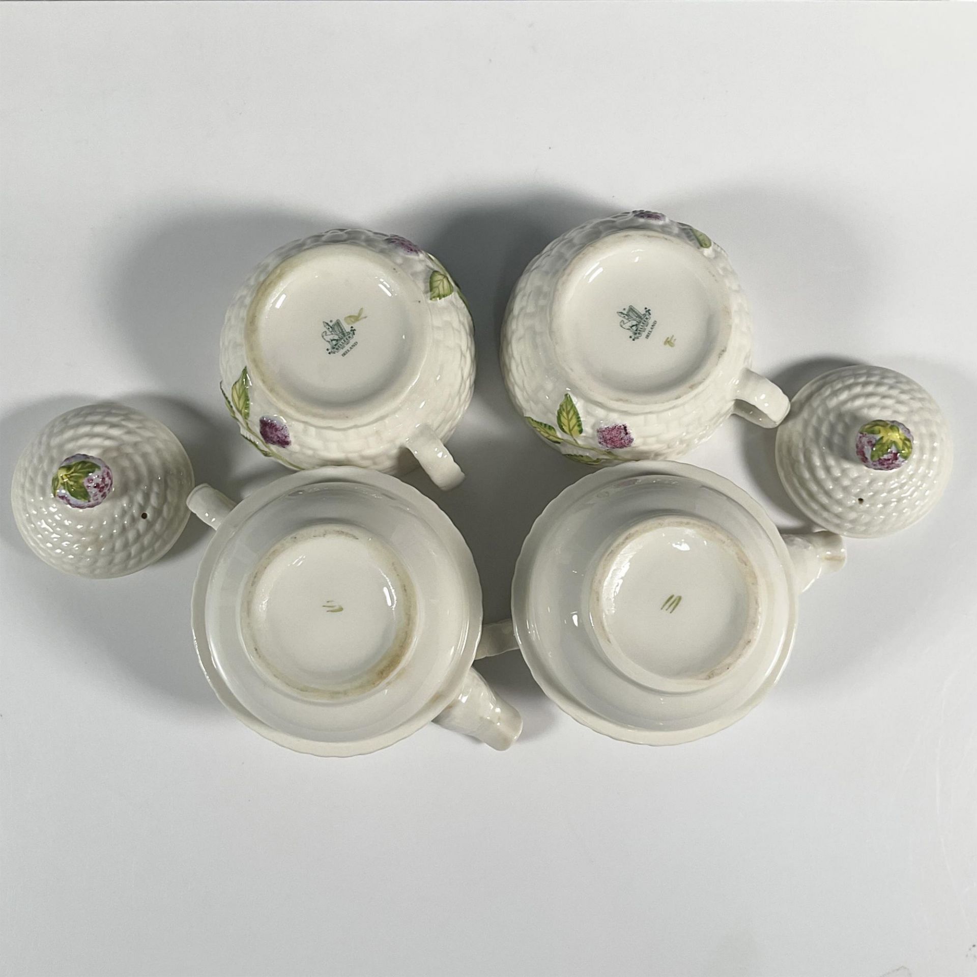 4pc of Belleek Porcelain Lidded Teapots with Cups Set - Image 7 of 7