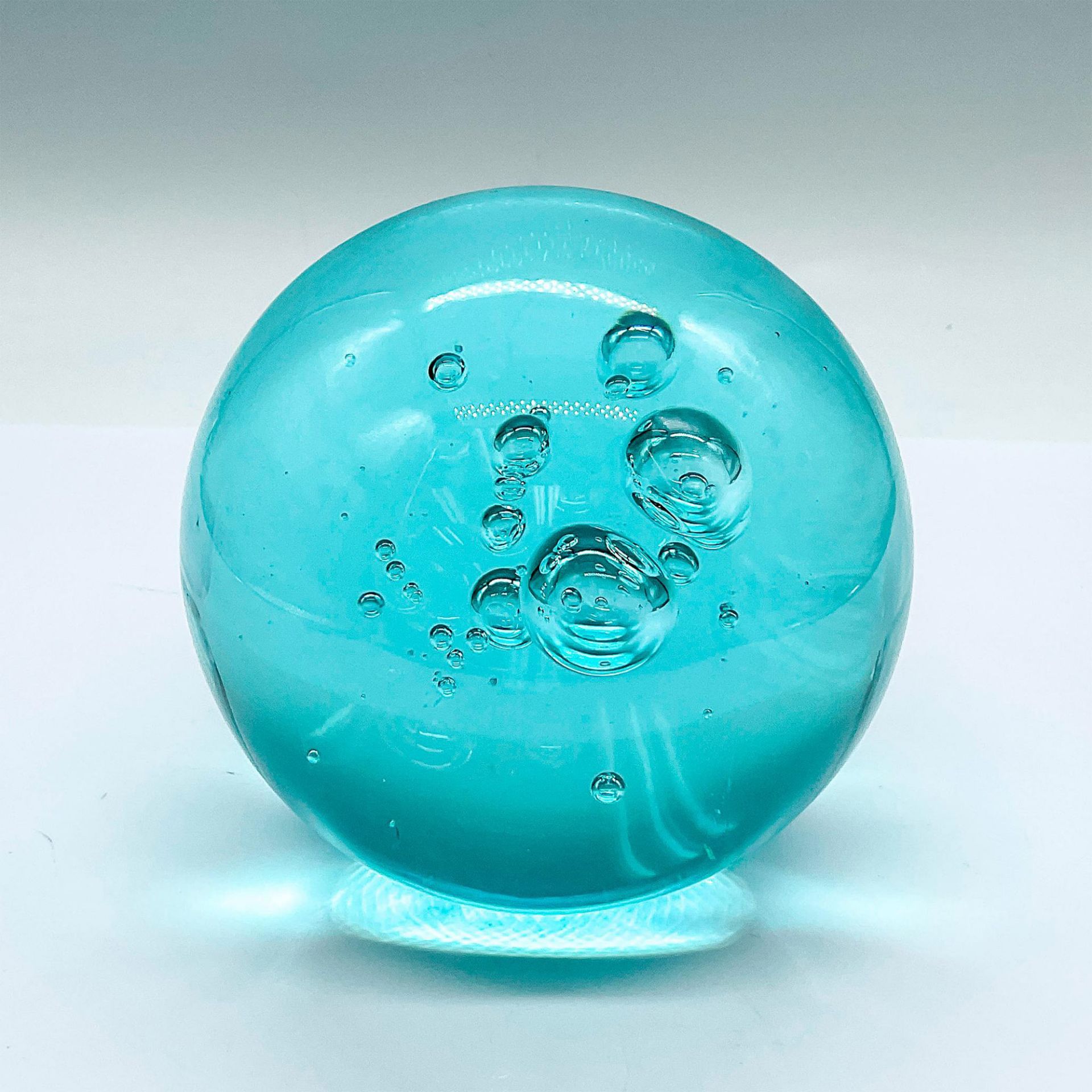 Mexican Glass Blue Orb Paperweight - Bild 2 aus 3