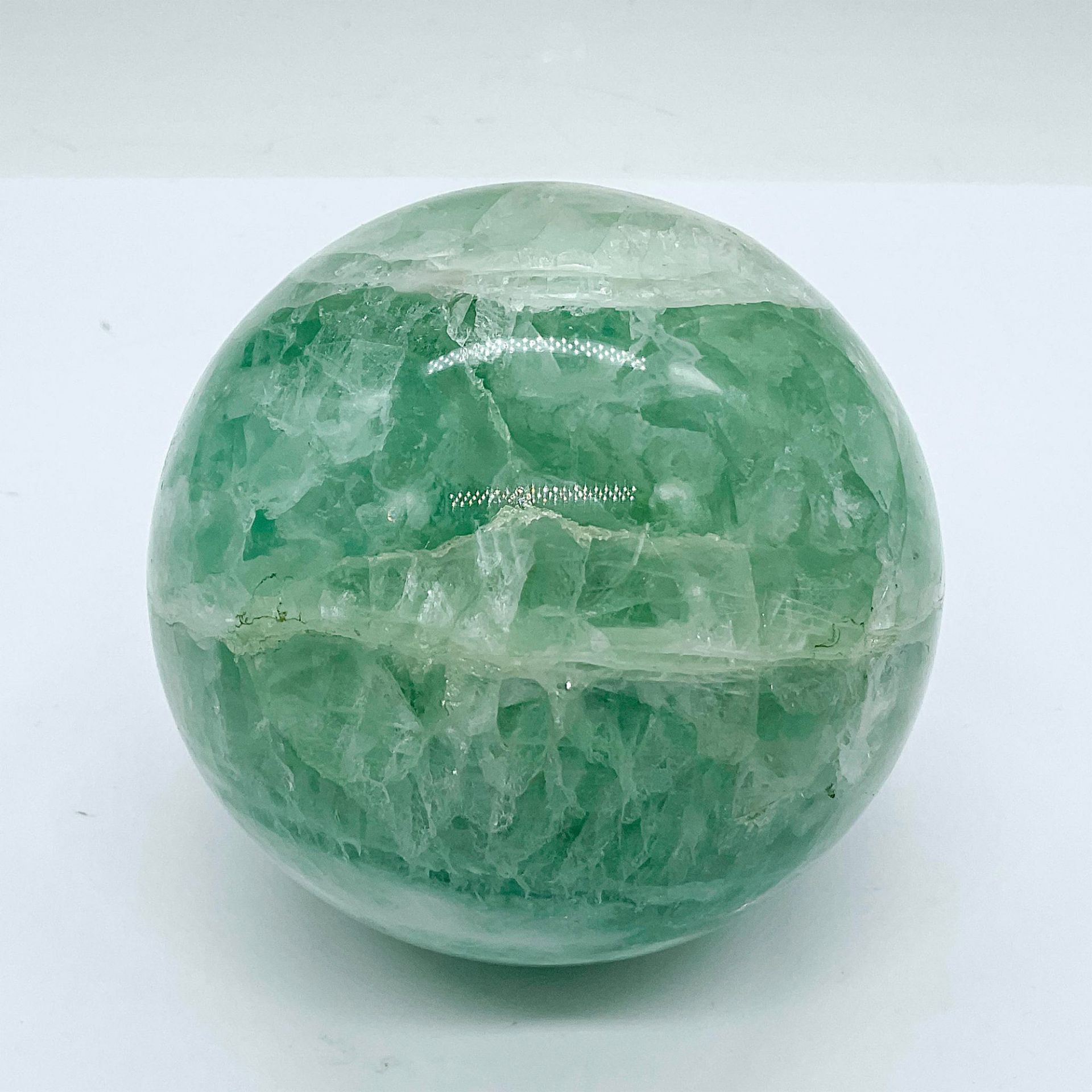 Polished Green Fluorite Orb - Image 2 of 2