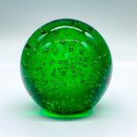 Murano Art Glass Green Orb Paperweight