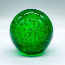 Murano Art Glass Green Orb Paperweight