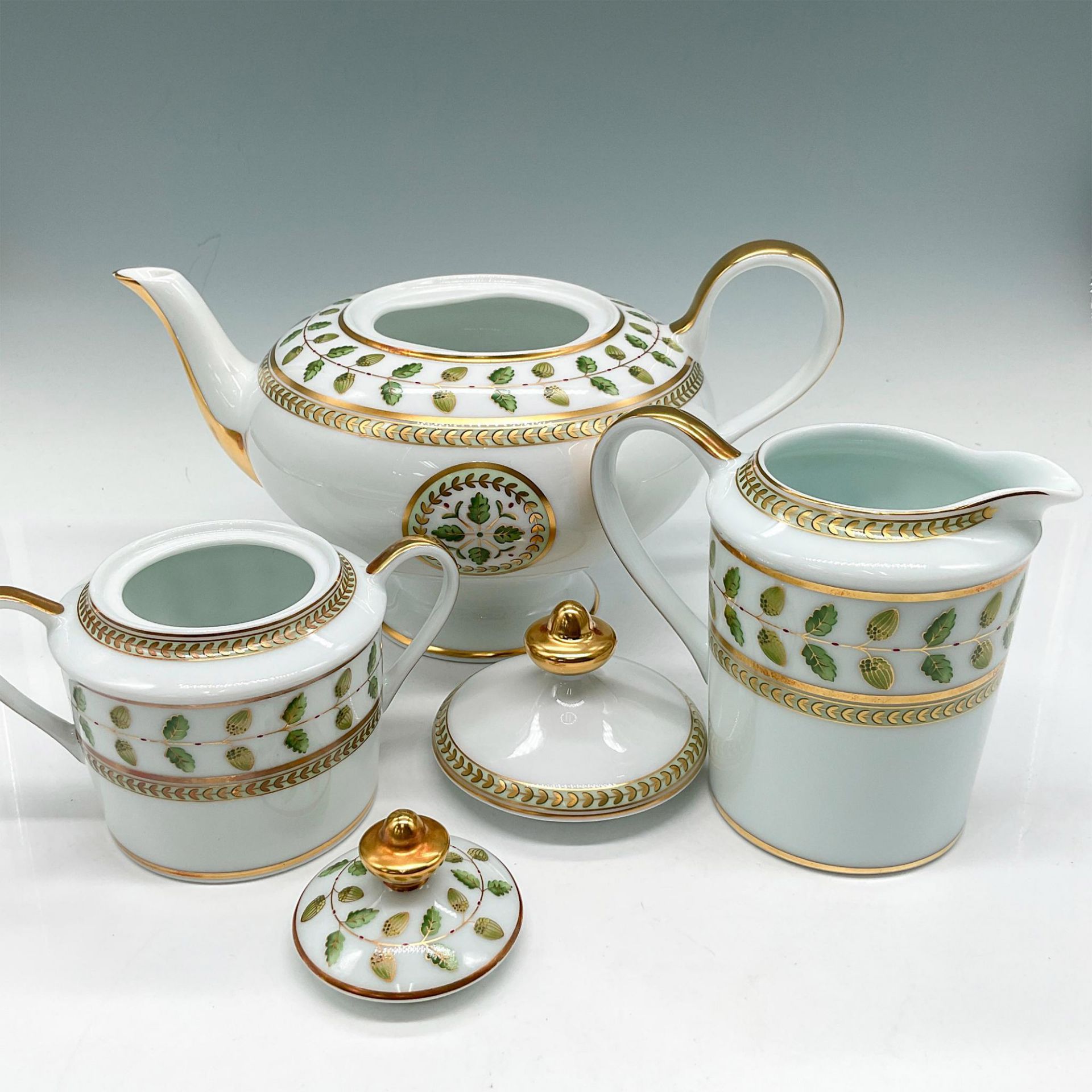 3pc Bernardaud Limoges Porcelain Tea Service, Constance - Image 3 of 7