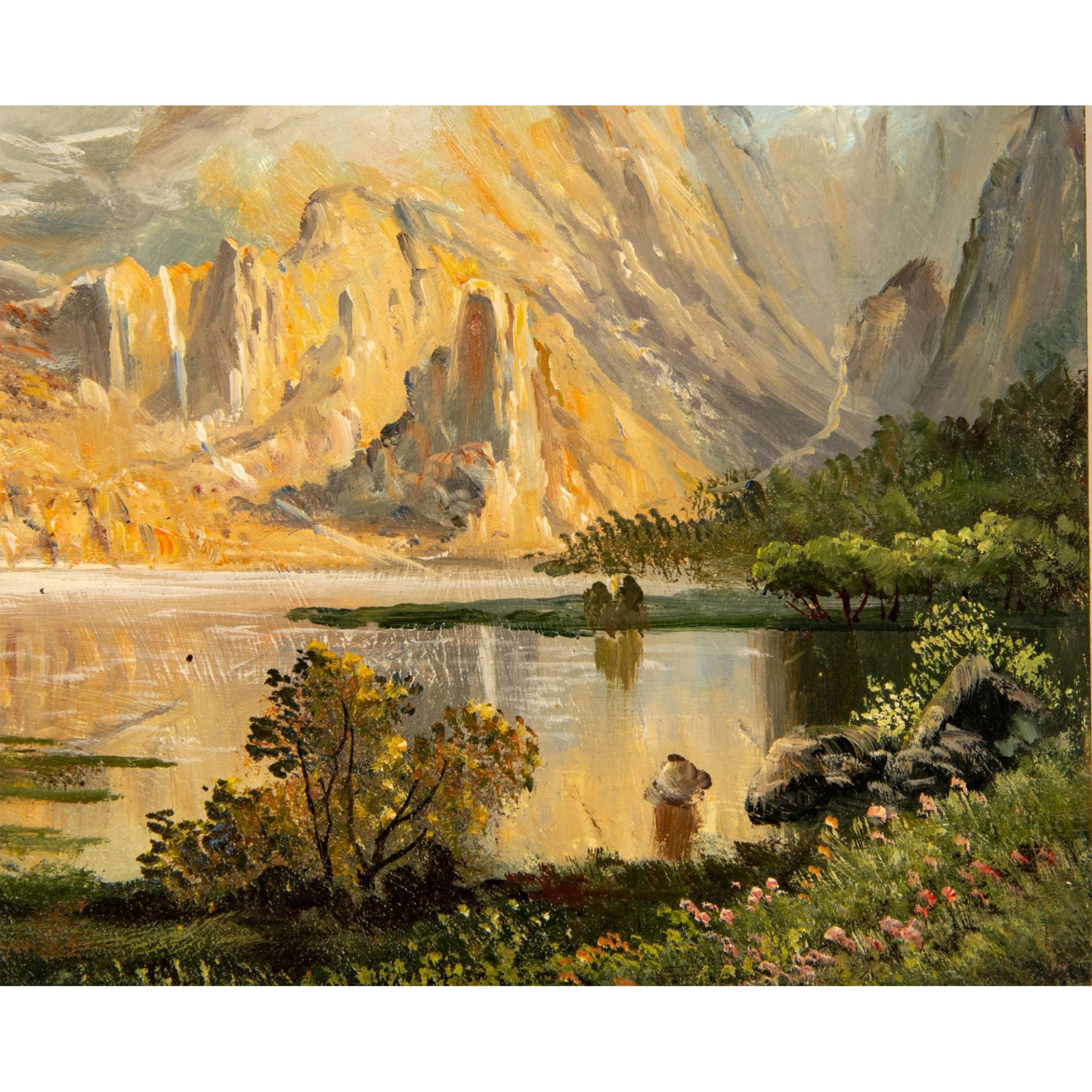 Original Oil on Board, Landscape with Mountain Range - Image 2 of 4