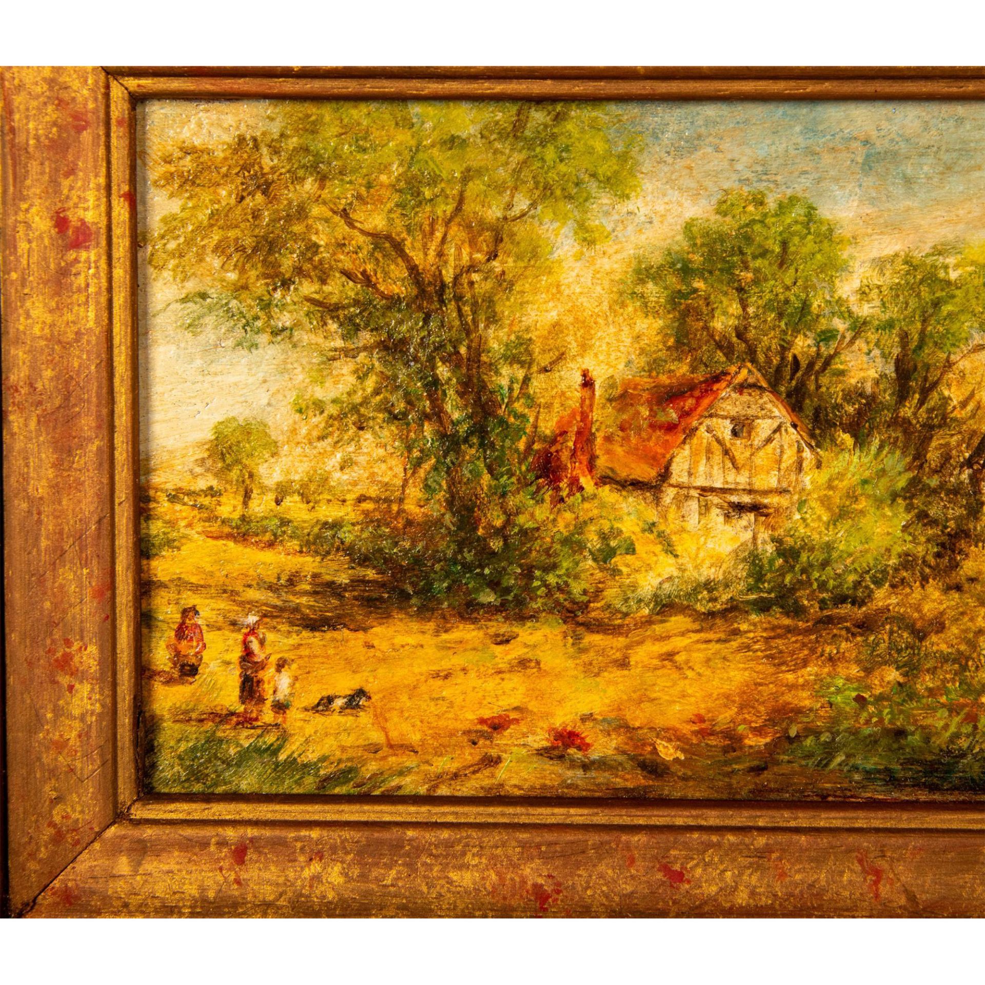 Original Oil on Canvas Miniature Painting, Rural Landscape - Image 5 of 6