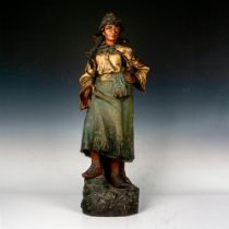 Vintage Ceramic Sculpture of a Romani Gypsy Woman