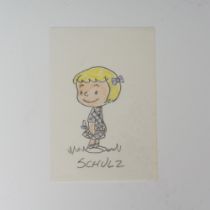 Charles Schulz (attr.) Color Drawing on Paper, Patty, Signed