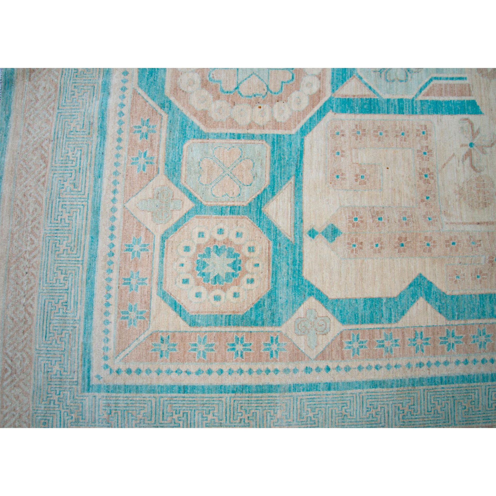 Middle Eastern 100-Percent Hand Woven Wool Rug - Image 6 of 7