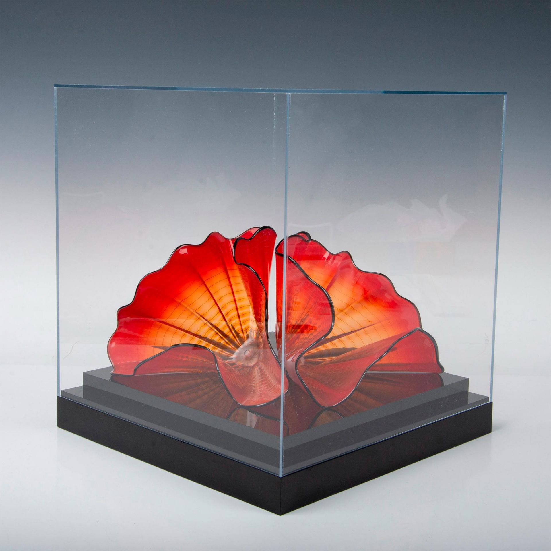 Dale Chihuly Portland Press Art Glass, Red Amber Persian Pair - Image 2 of 20