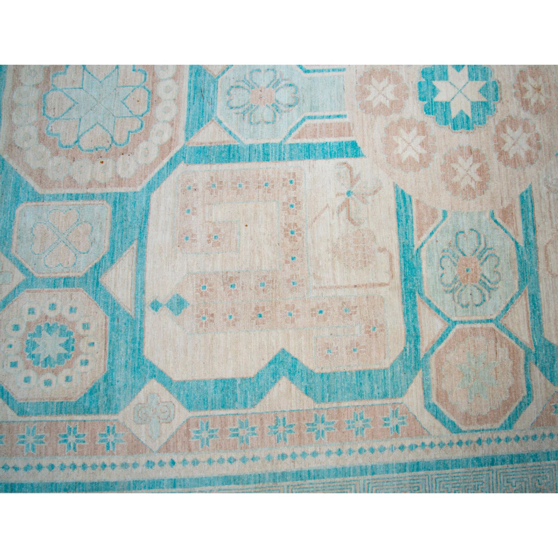 Middle Eastern 100-Percent Hand Woven Wool Rug - Image 7 of 7