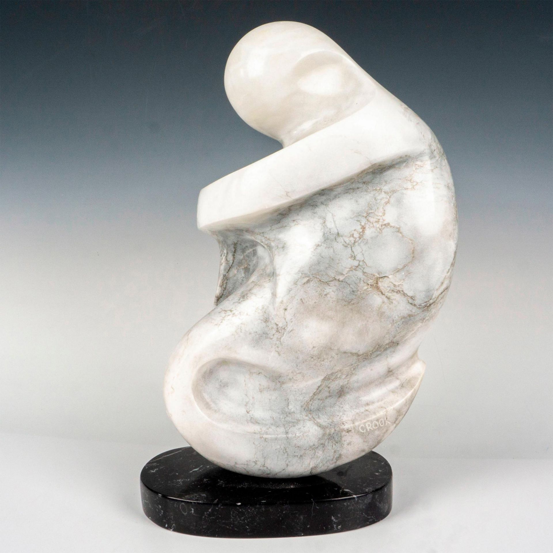 Mid Century Abstract Marble Sculpture, Crook - Image 3 of 5