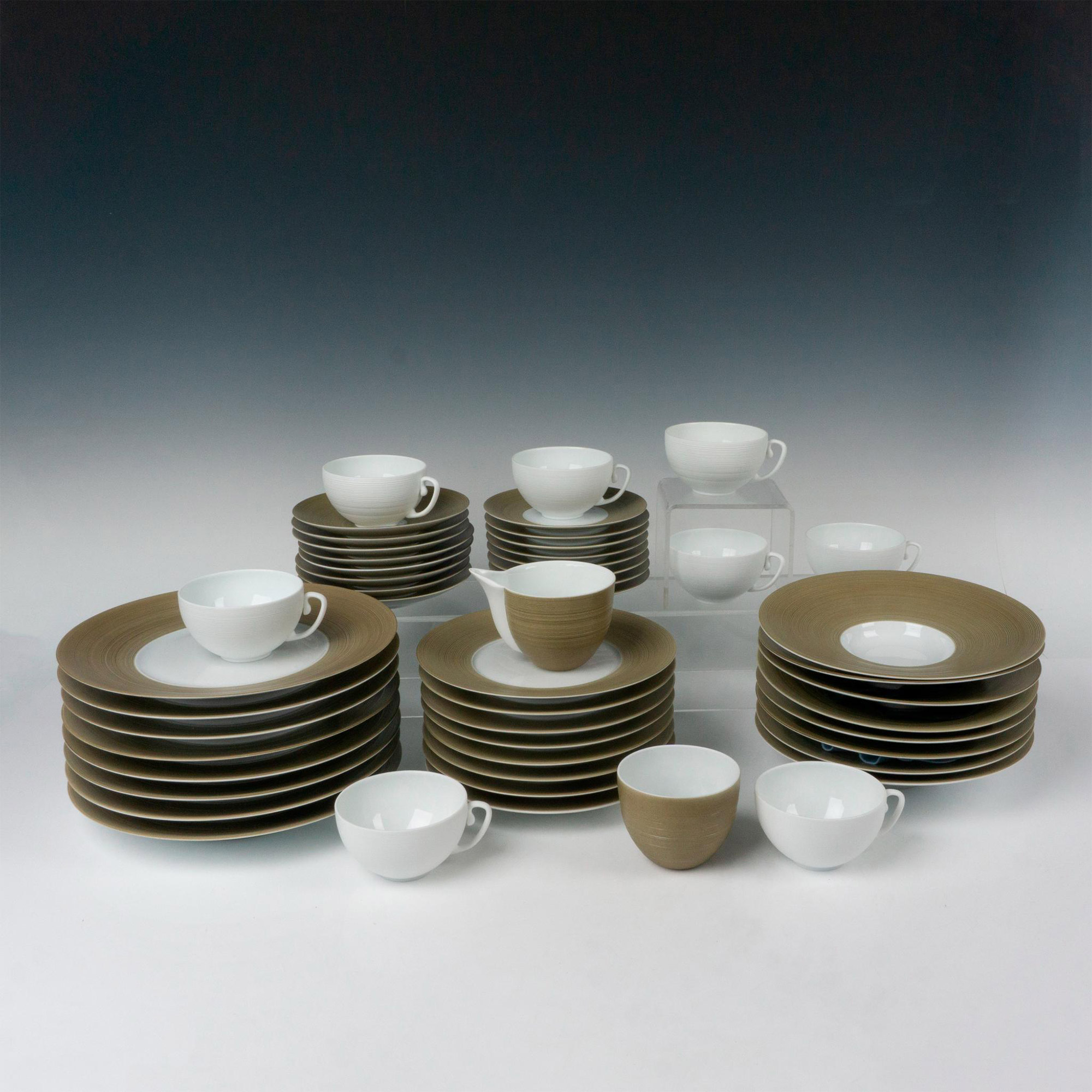 50pc JL Coquet Limoges 6 Piece Service for 8, Hemisphere