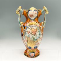 English Majolica Two Handled Vase