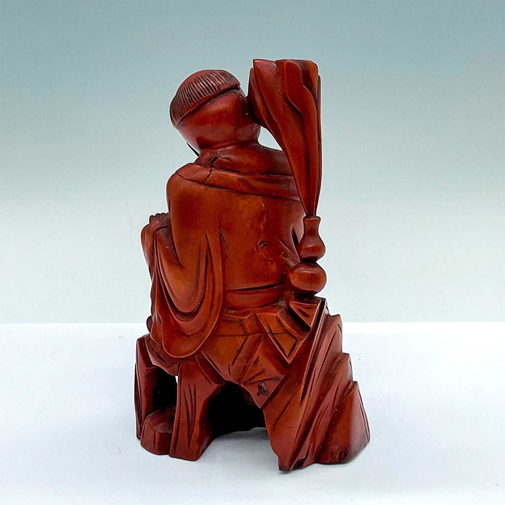 Carved Rosewood Gama Sennin Figurine - Image 2 of 3