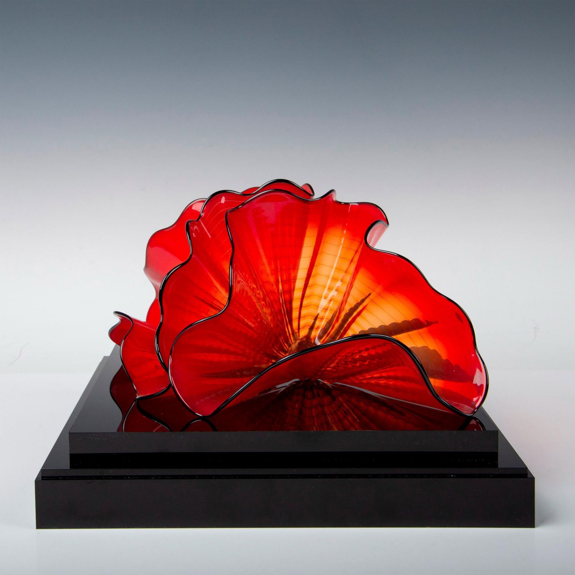 Dale Chihuly Portland Press Art Glass, Red Amber Persian Pair - Image 5 of 20