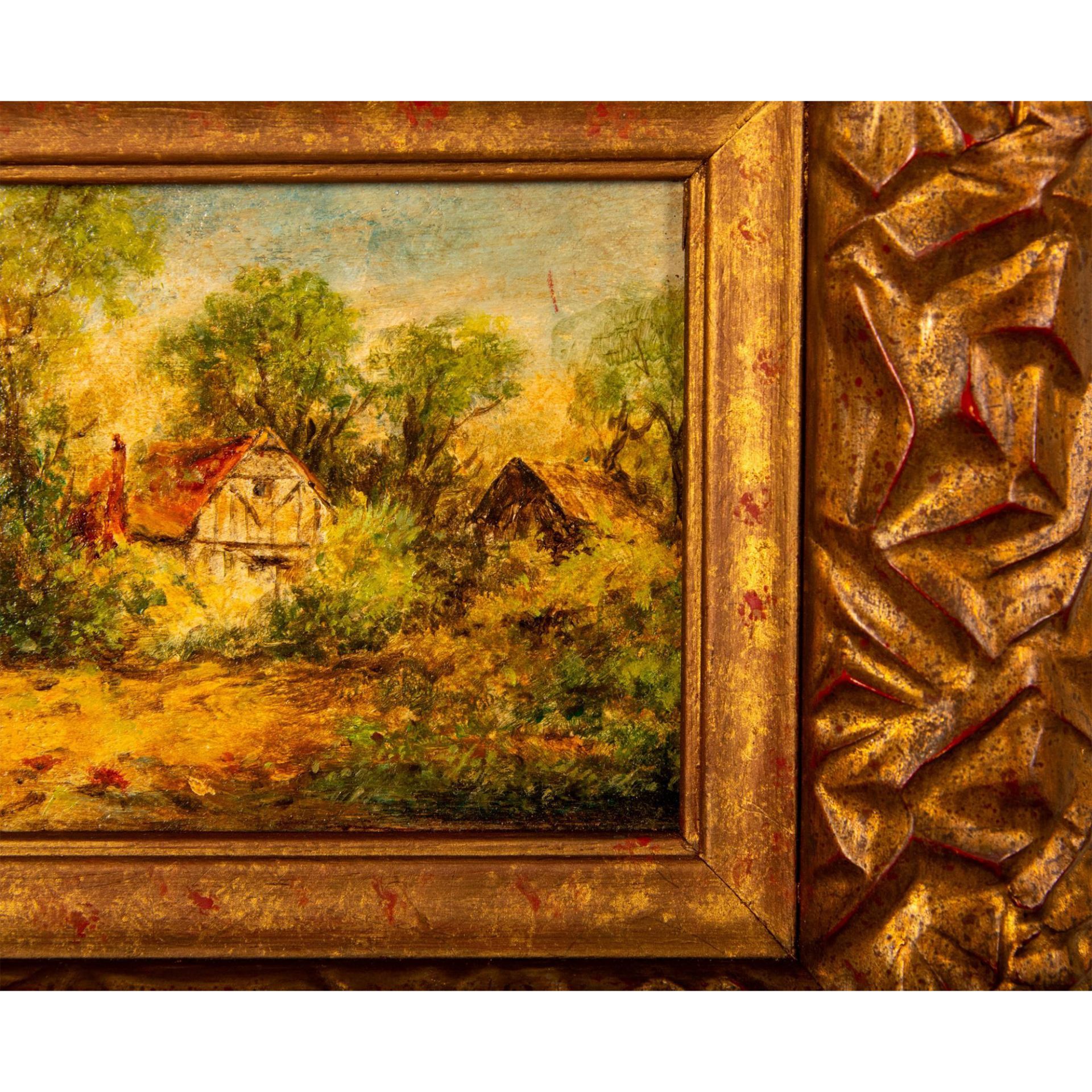 Original Oil on Canvas Miniature Painting, Rural Landscape - Image 4 of 6