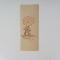 Charles Schulz (attr.) Graphite Drawing on Paper, Signed