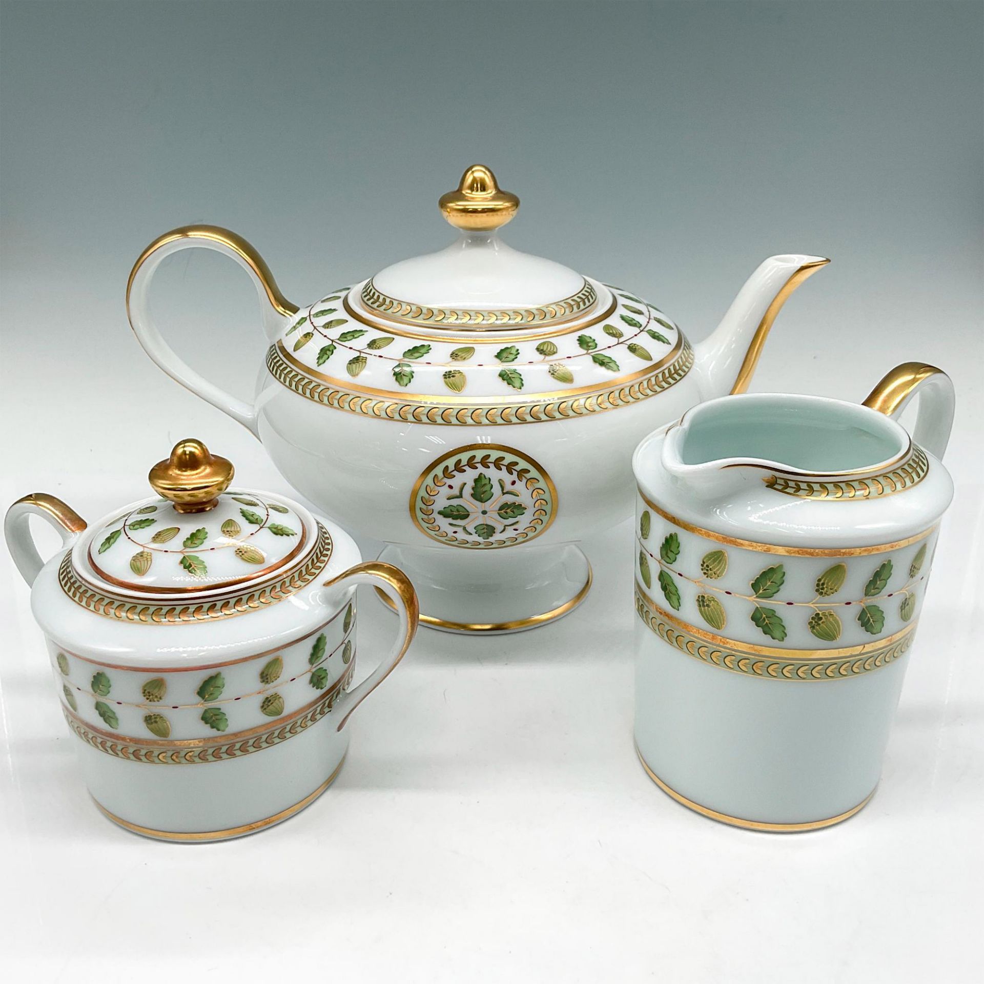 3pc Bernardaud Limoges Porcelain Tea Service, Constance - Image 2 of 7