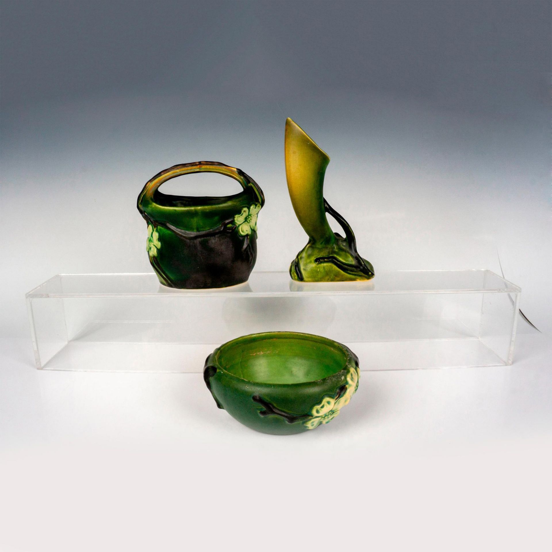 3pc Roseville style Planters + Vase - Bild 2 aus 3