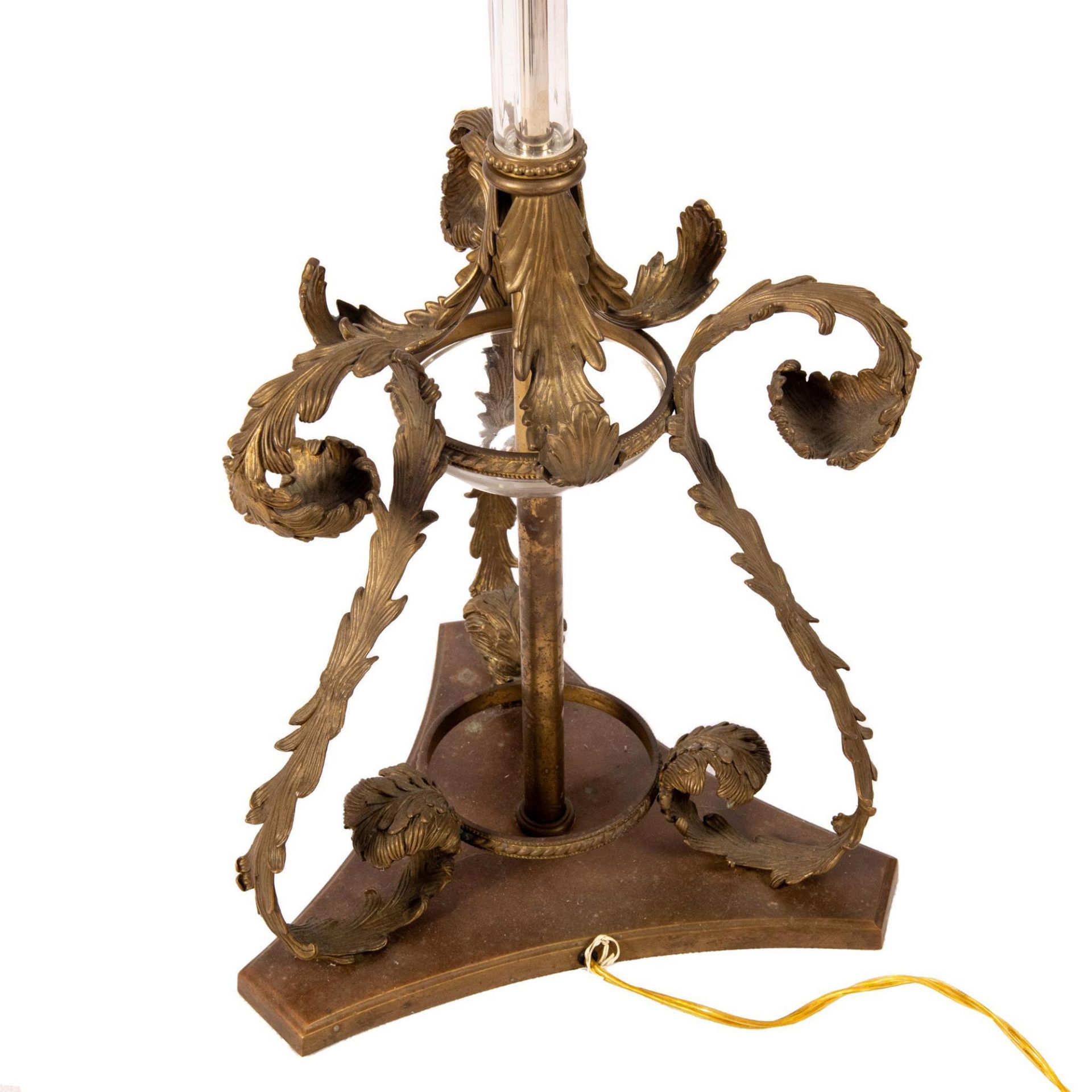 Baroque Style Brass and Glass Ornate Floor Lamp - Image 8 of 9