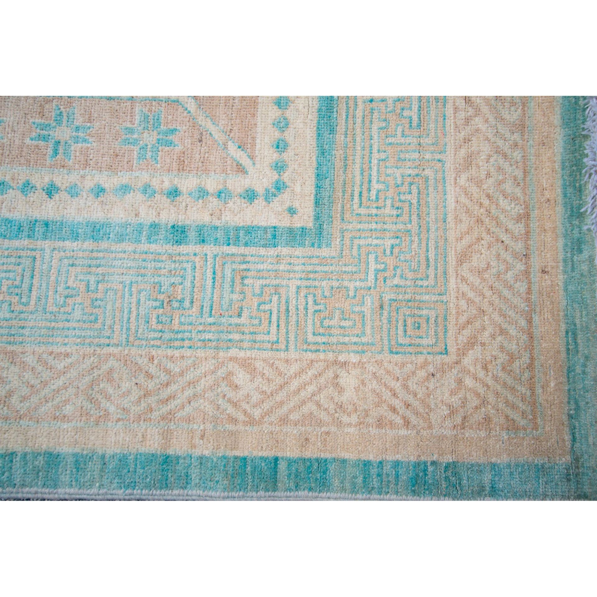 Middle Eastern 100-Percent Hand Woven Wool Rug - Image 2 of 7