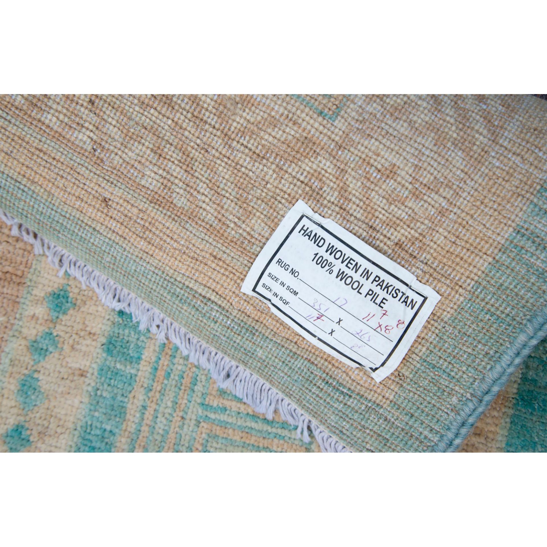 Middle Eastern 100-Percent Hand Woven Wool Rug - Image 3 of 7