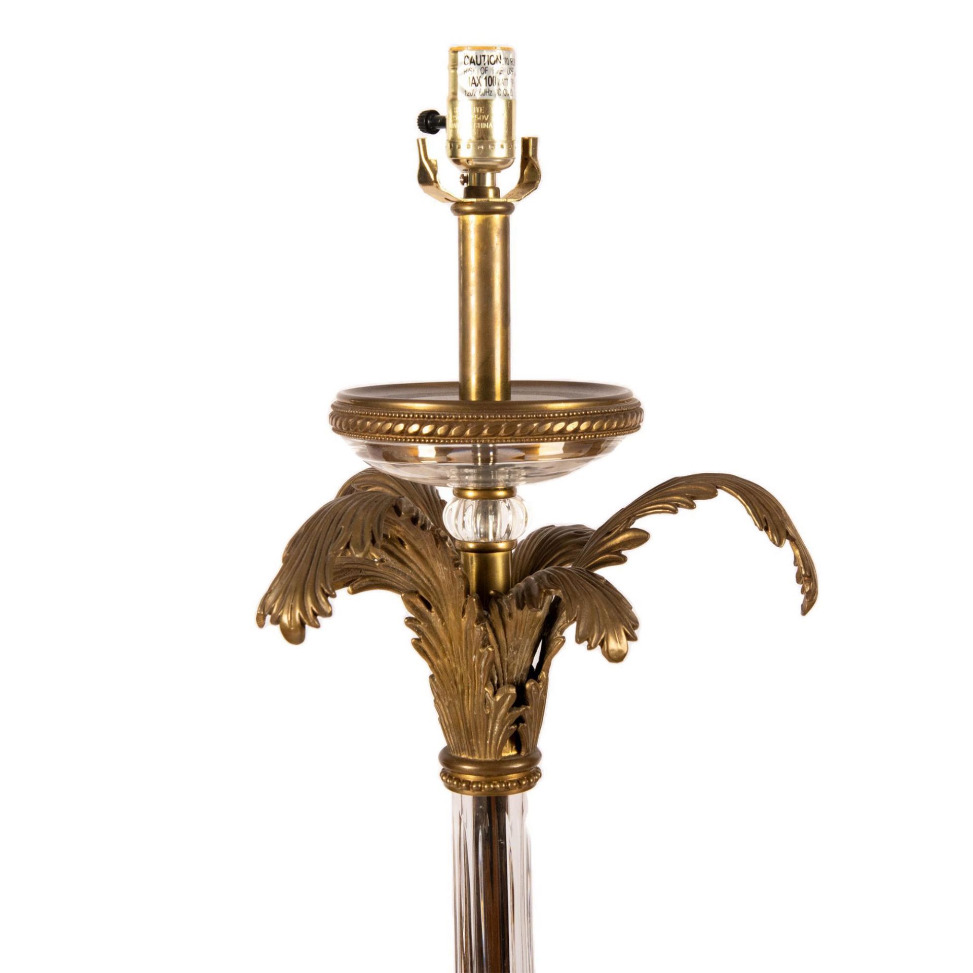 Baroque Style Brass and Glass Ornate Floor Lamp - Image 7 of 9