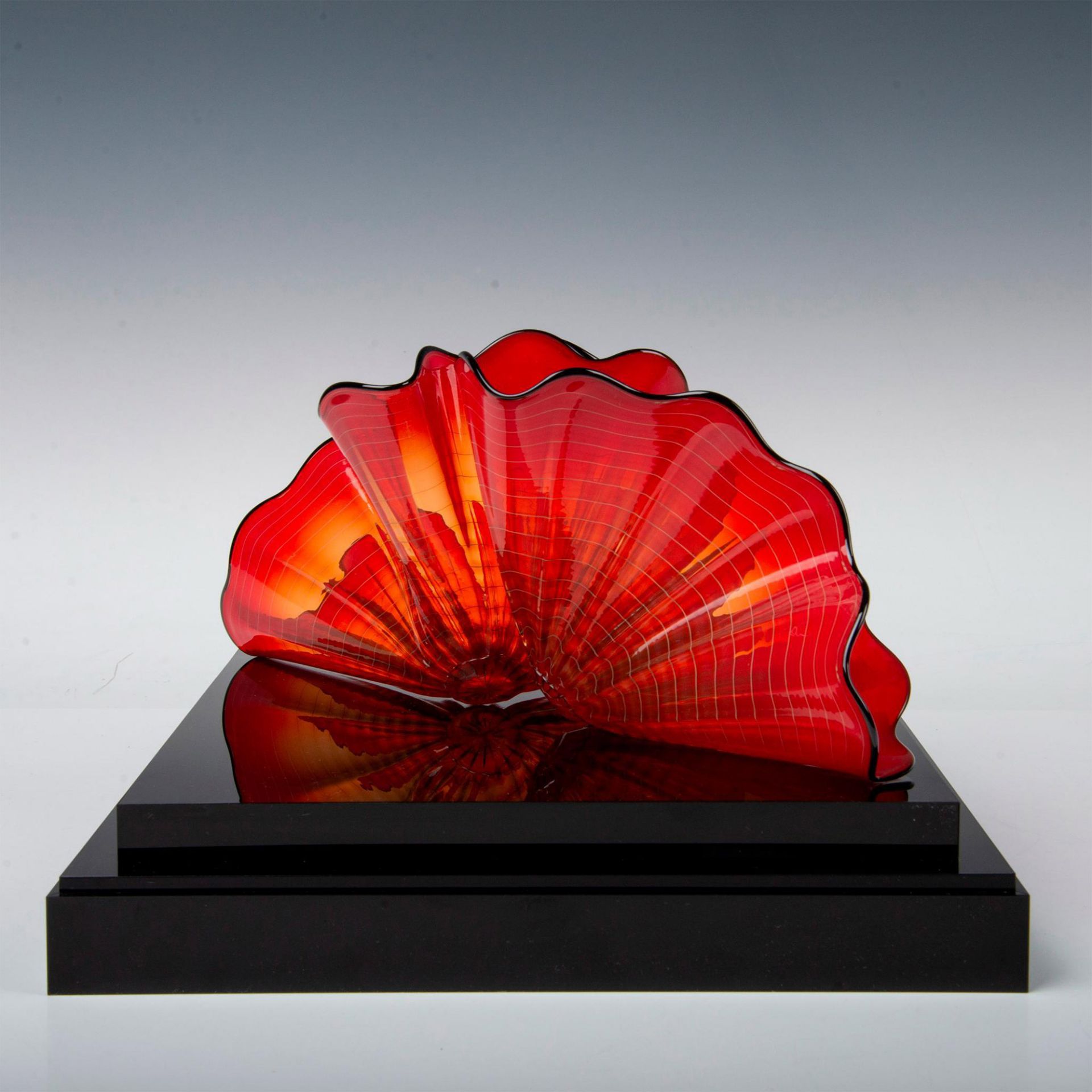 Dale Chihuly Portland Press Art Glass, Red Amber Persian Pair - Image 8 of 20