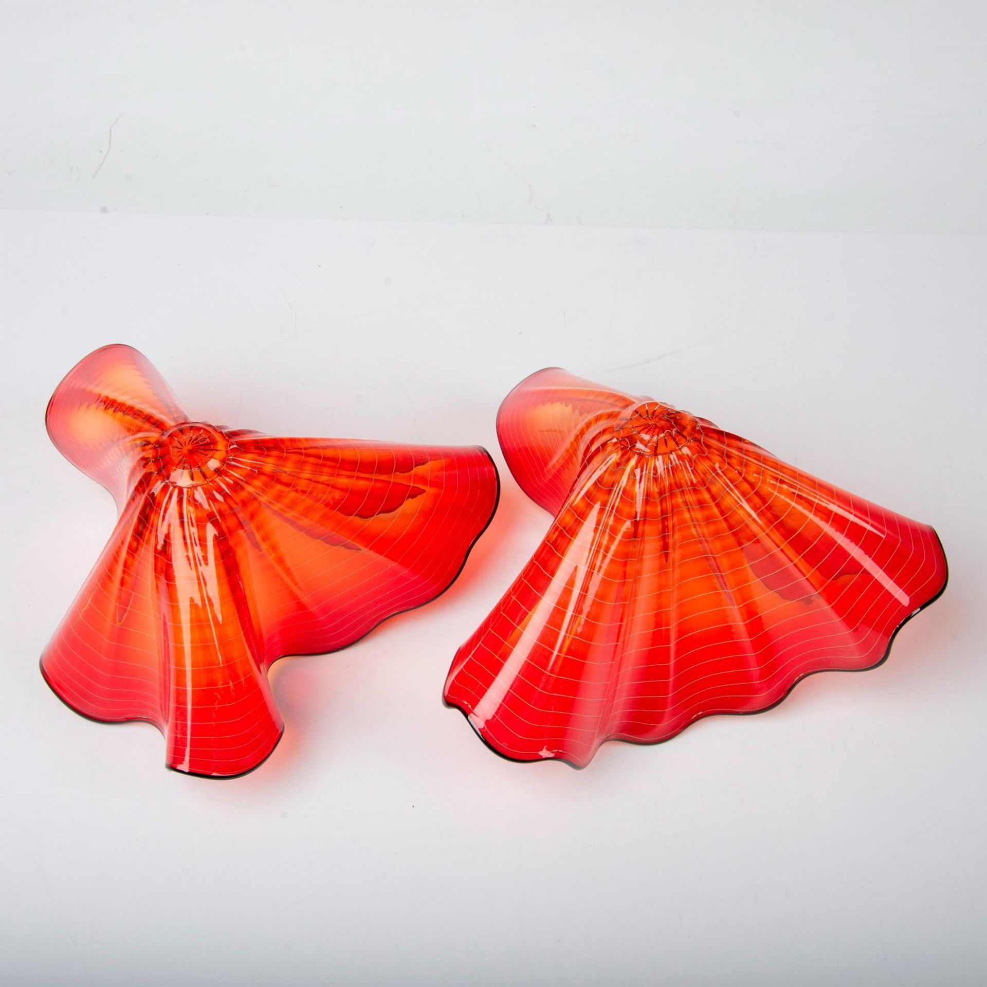 Dale Chihuly Portland Press Art Glass, Red Amber Persian Pair - Image 11 of 20