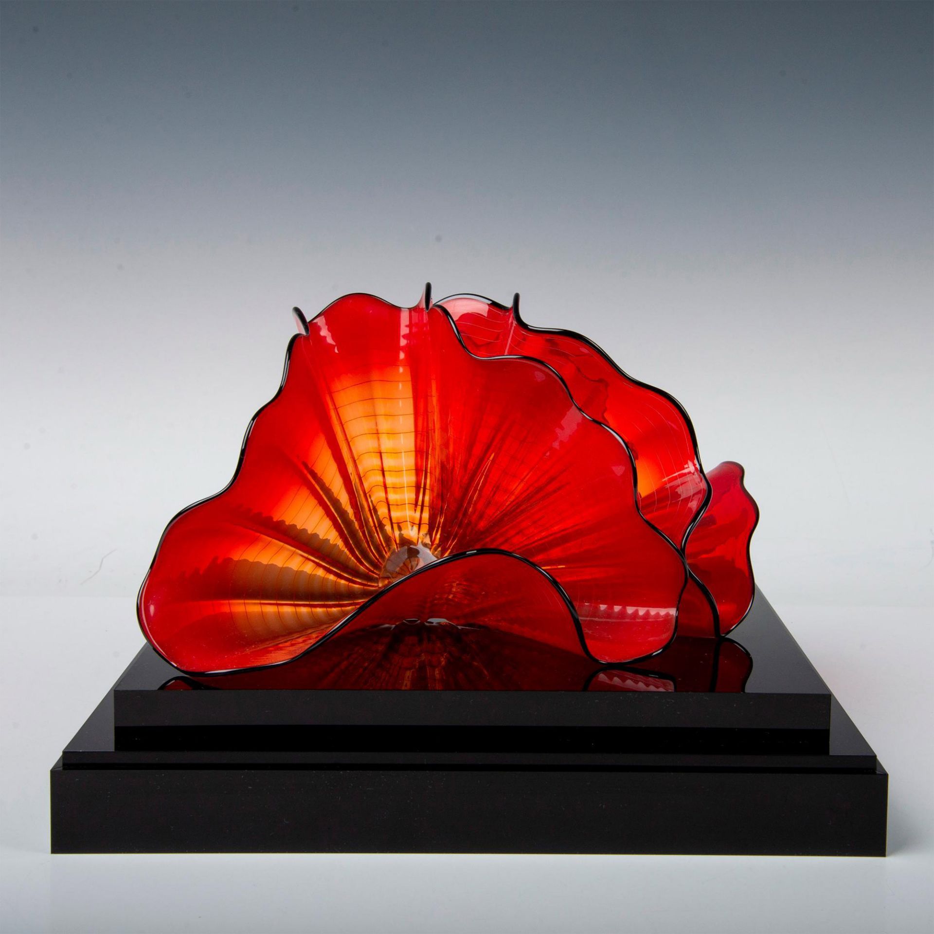 Dale Chihuly Portland Press Art Glass, Red Amber Persian Pair - Image 7 of 20