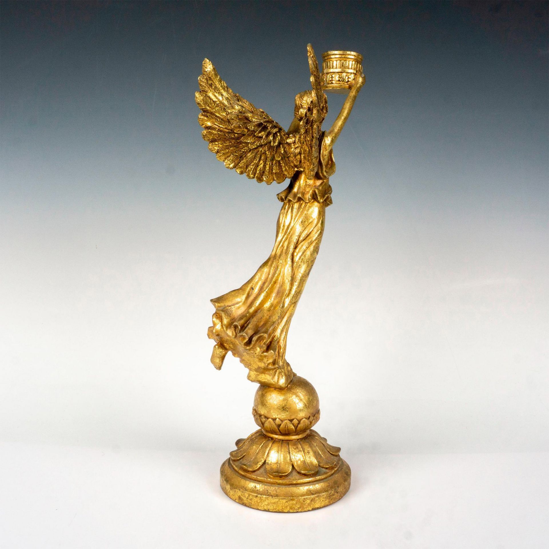 French Empire Style Gilded Candle Holder Winged Victory - Image 2 of 3